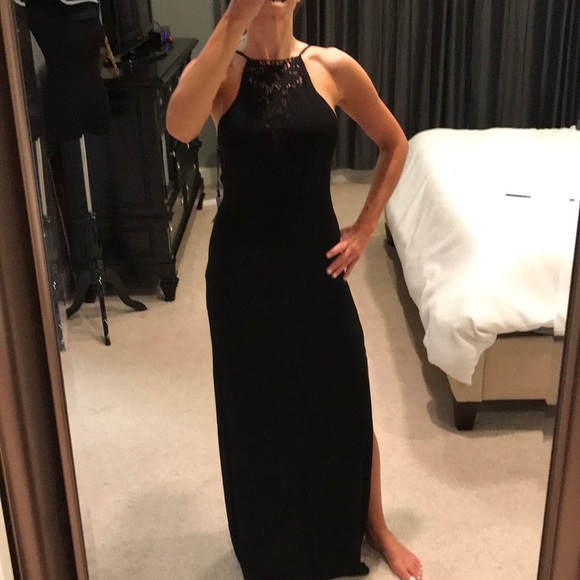 👗 Long black light dress size Small NEW WITH TAGS - Picture 2 of 8